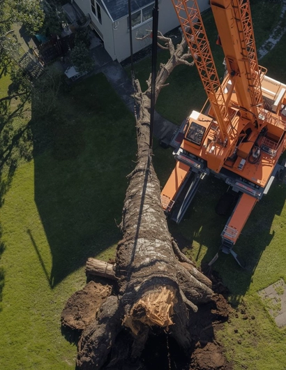Crane-Assisted Tree Removal: